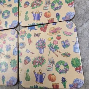 Cape Shore Floral and Garden Gardener Themed Cork Backed Coasters